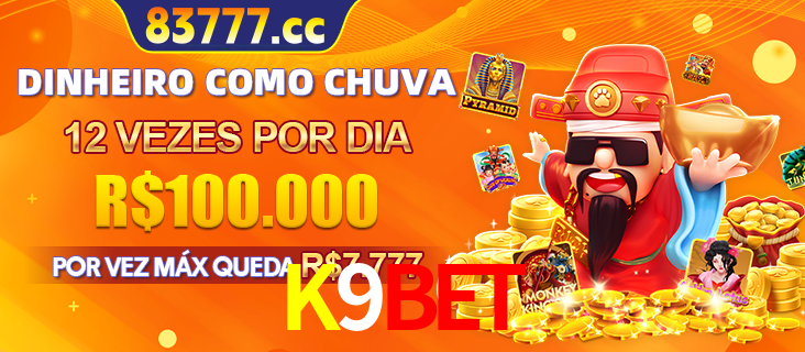 Banner do programa de recompensas Recomende para amigos do K9BET, detalhando os bônus por convidar amigos, com prêmios que chegam a R$288.888.